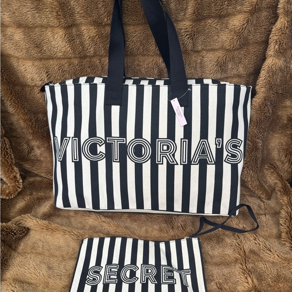 Victoria’s Secret Viral Graphic Stripe Tote & Large Wristlet Pouch (2 Piece) - Picture 13 of 13